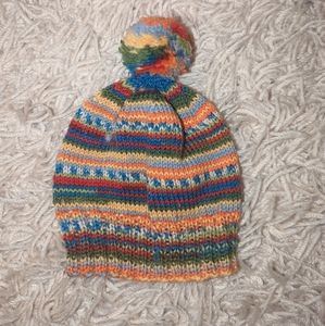 Kids homemade knit hat for 2-3 year old